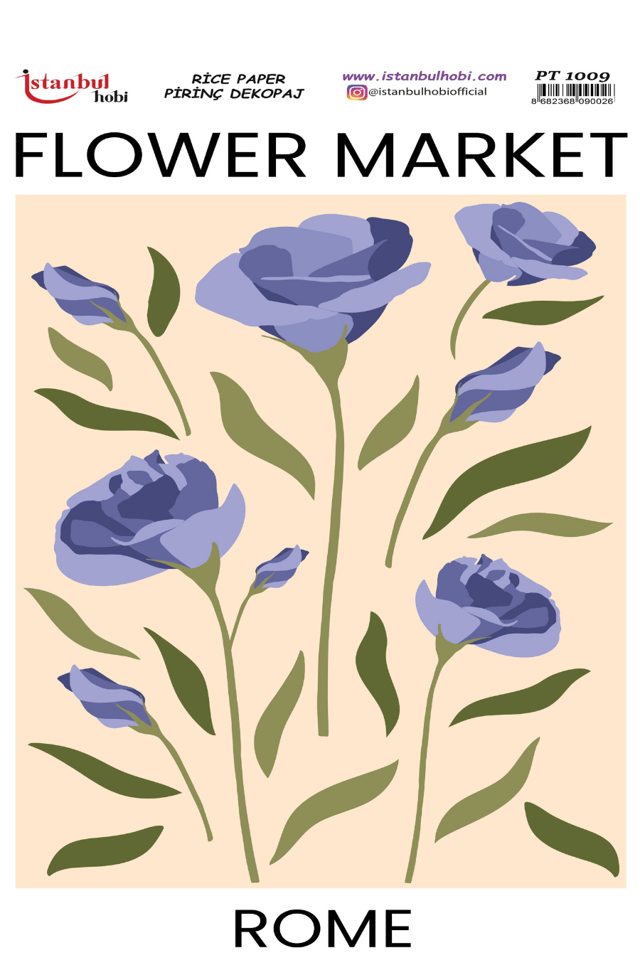 Pirinç Dekopaj Flowers Market Desen Serisi PT-1009