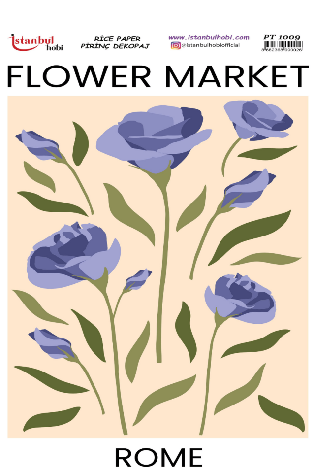 Pirinç Dekopaj Flowers Market Desen Serisi PT-1009