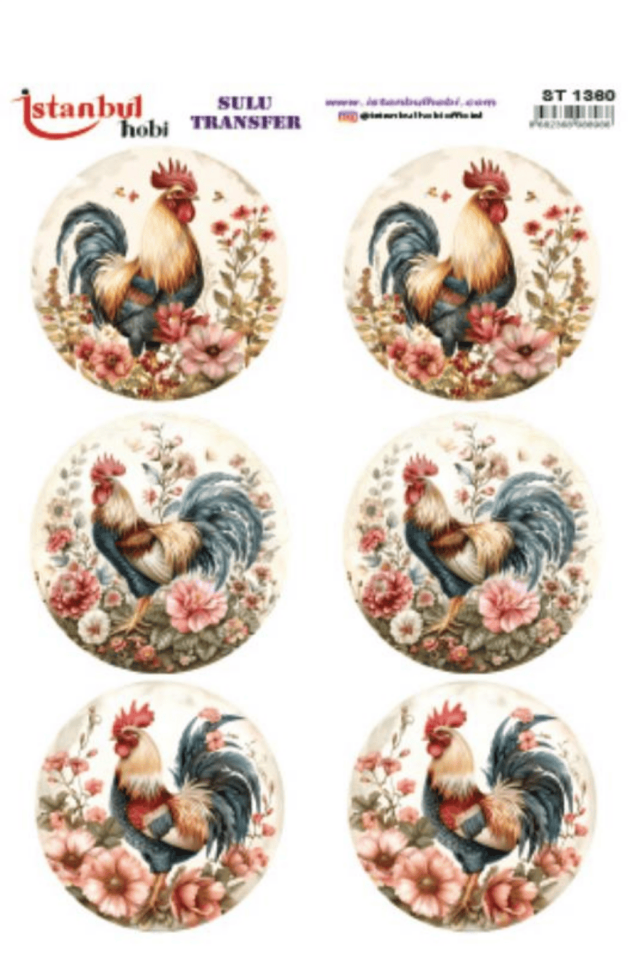 Sulu Transfer Horoz ve Tavuk Desen Seri ST1360