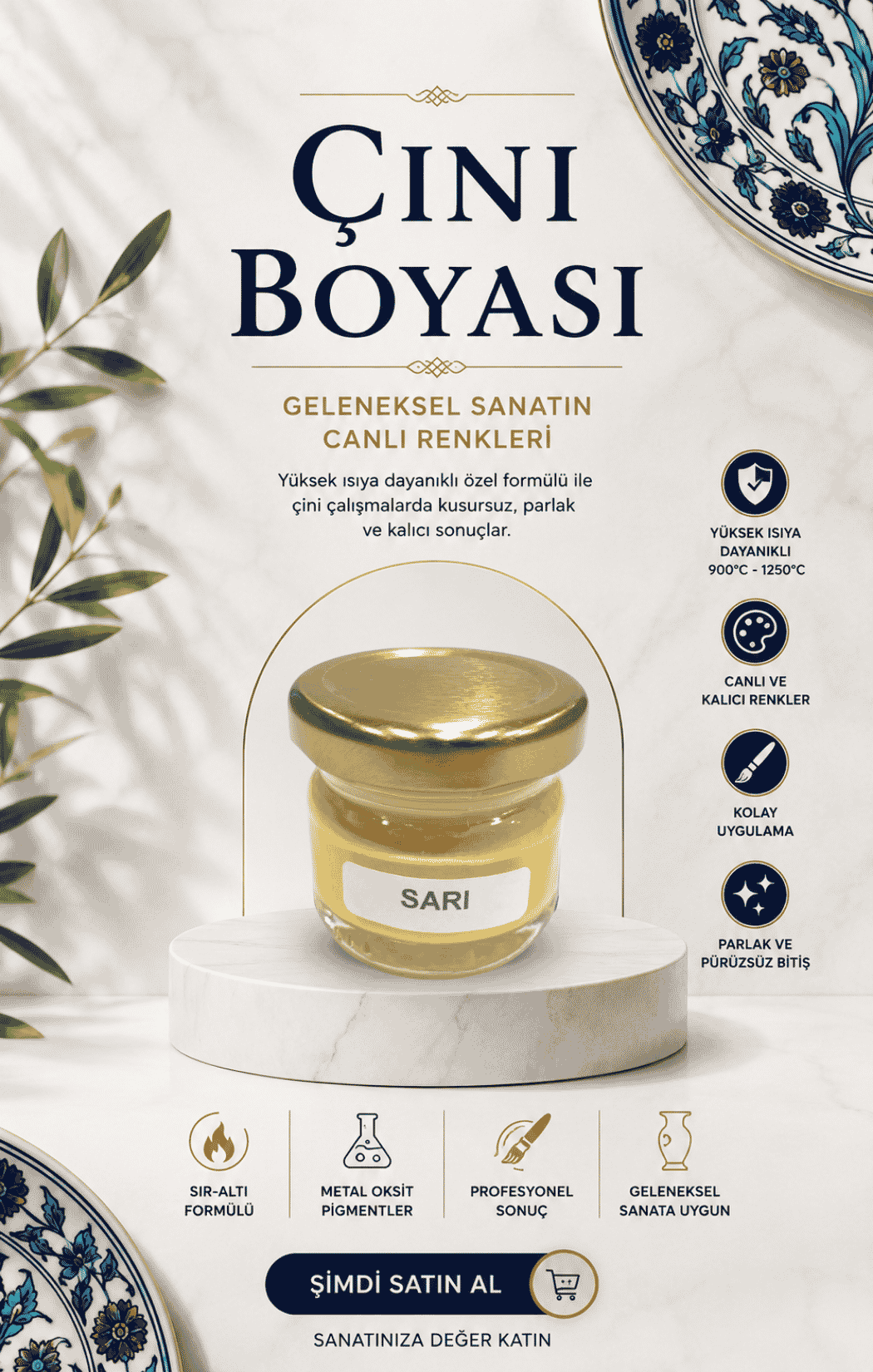 Çini Boyaları Sarı 30cc