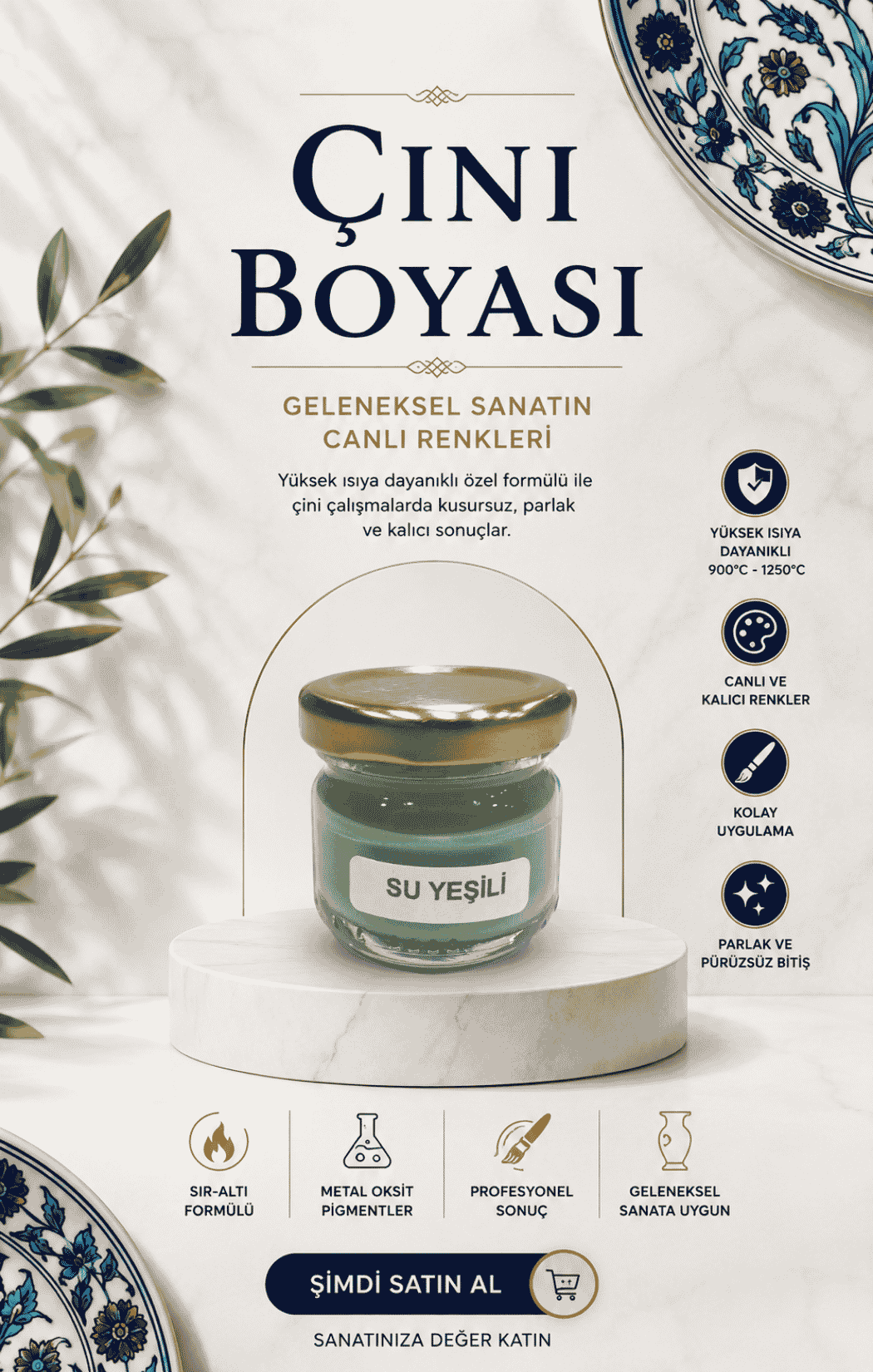 Çini Boyaları Su Yeşili 30cc