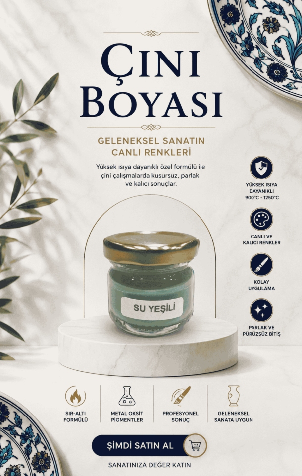 Çini Boyaları Su Yeşili 30cc