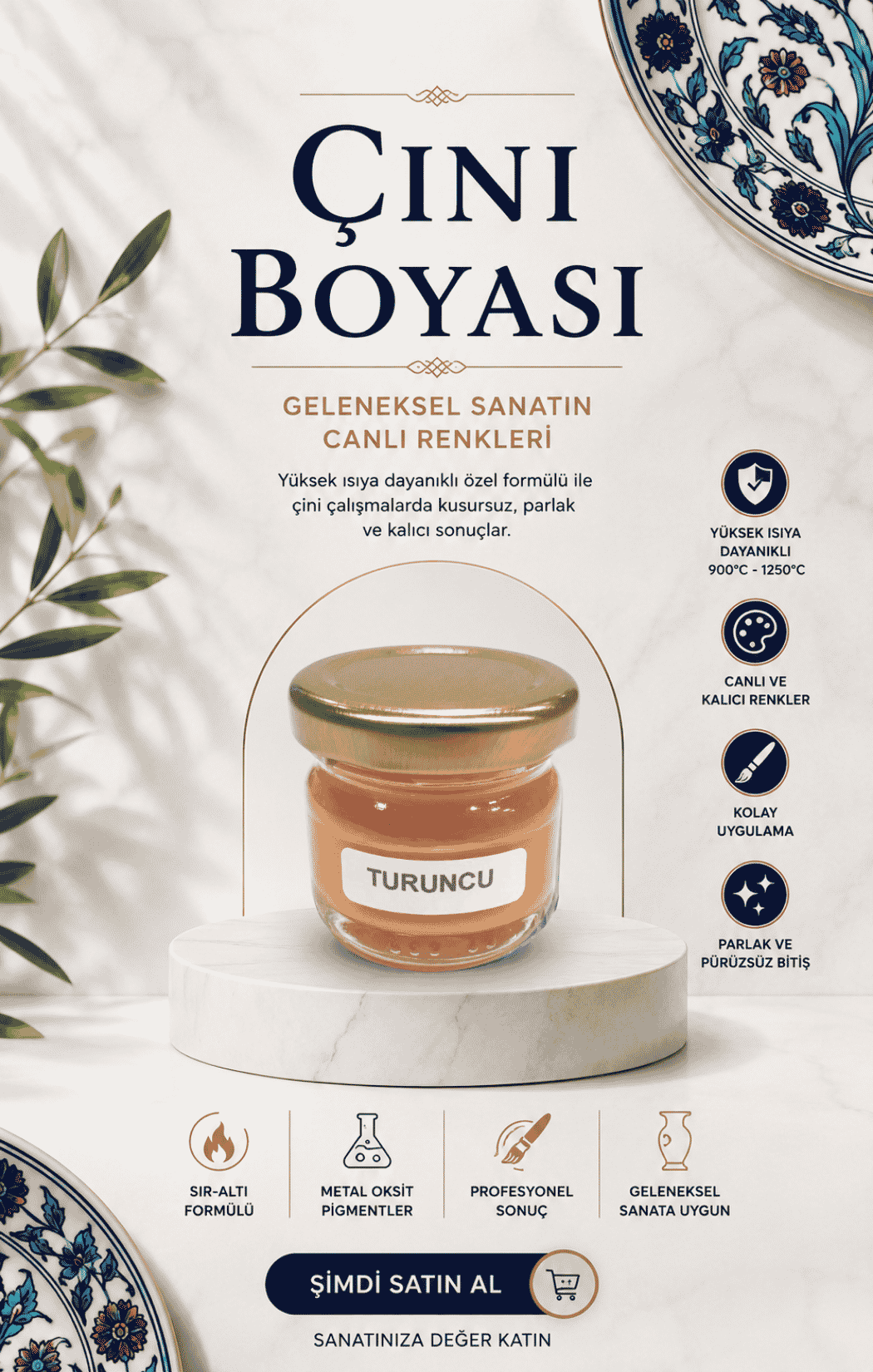 Çini Boyaları Turuncu 30cc