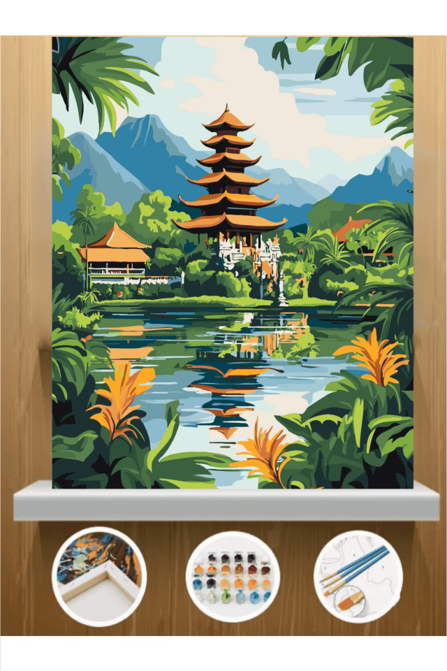 Japonya Sayılarla Boyama Seti 30*40cm