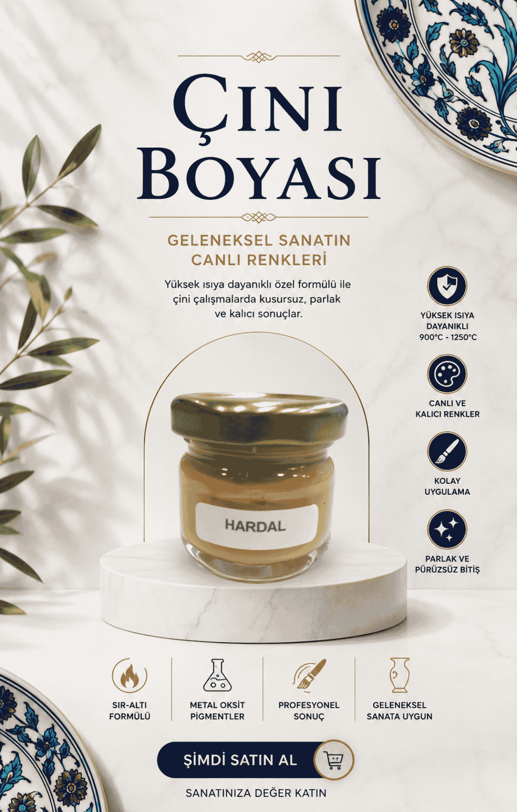 Çini Boyaları Hardal 30cc