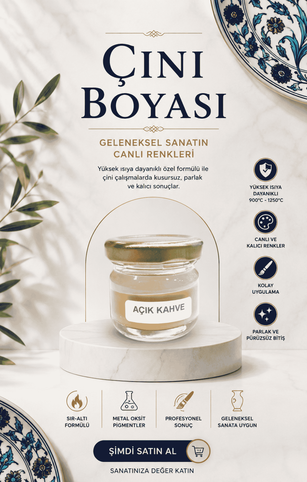 Çini Boyaları Açık Kahve 30cc