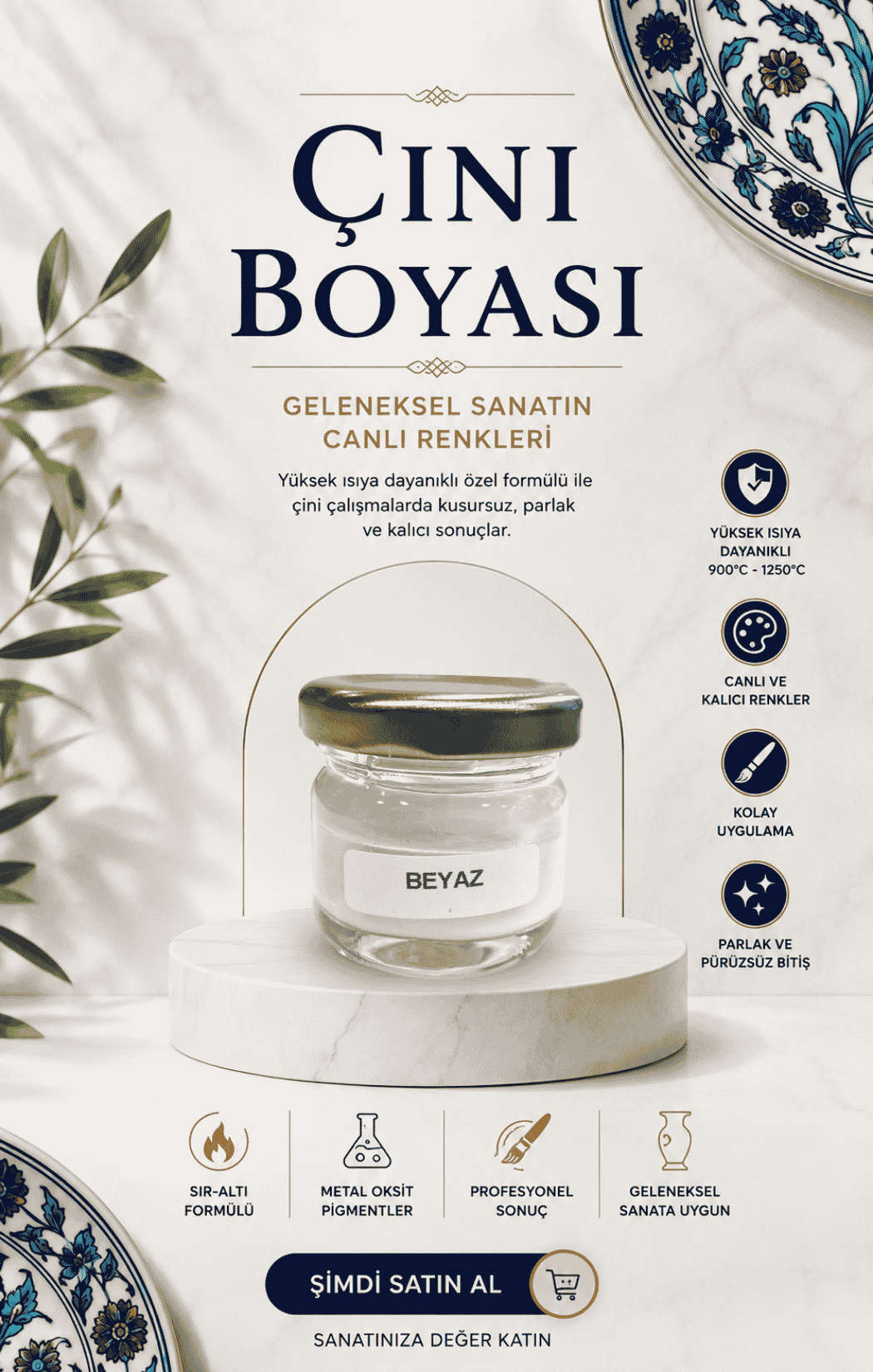 Çini Boyaları Beyaz 30cc