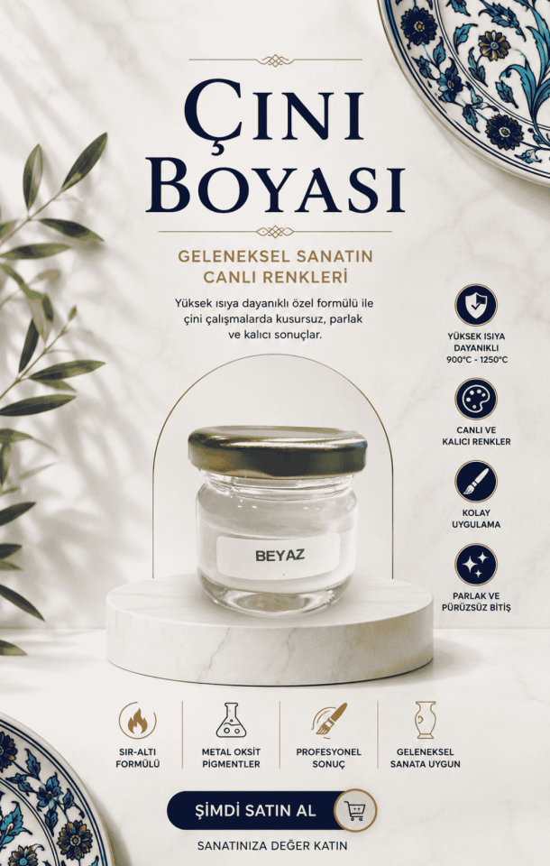 Çini Boyaları Beyaz 30cc