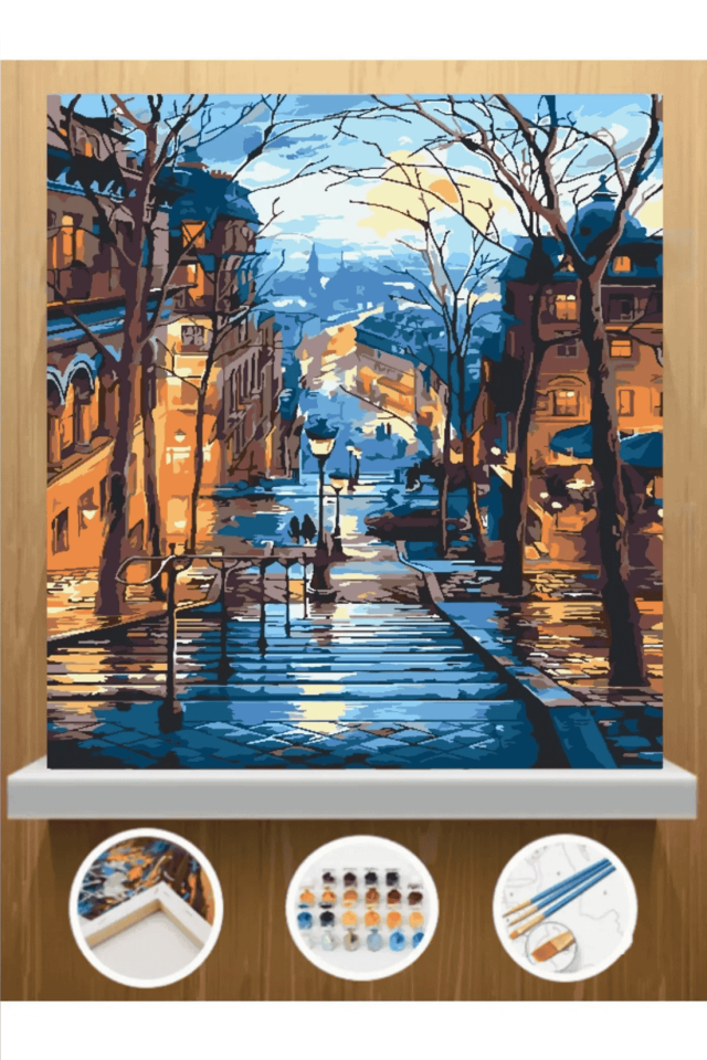 Sonbahar Merdivenli Yol Sayılarla Boyama Seti 30*40cm