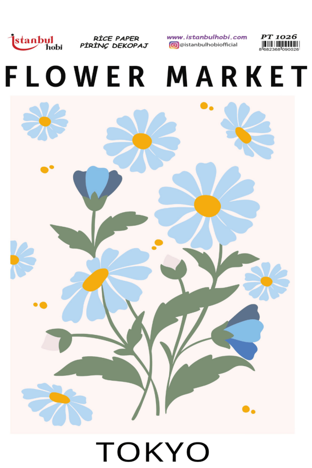 Pirinç Dekopaj Flowers Market Desen Serisi PT-1026