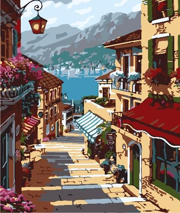Sahil Yolu Sayılarla Boyama Seti 40*50cm