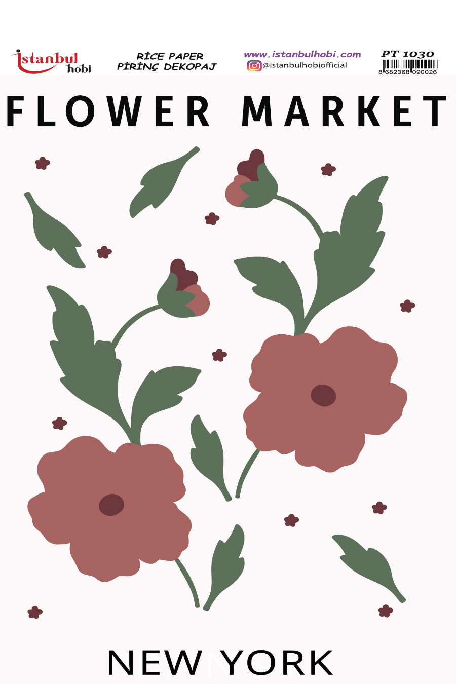 Pirinç Dekopaj Flowers Market Desen Serisi PT-1030