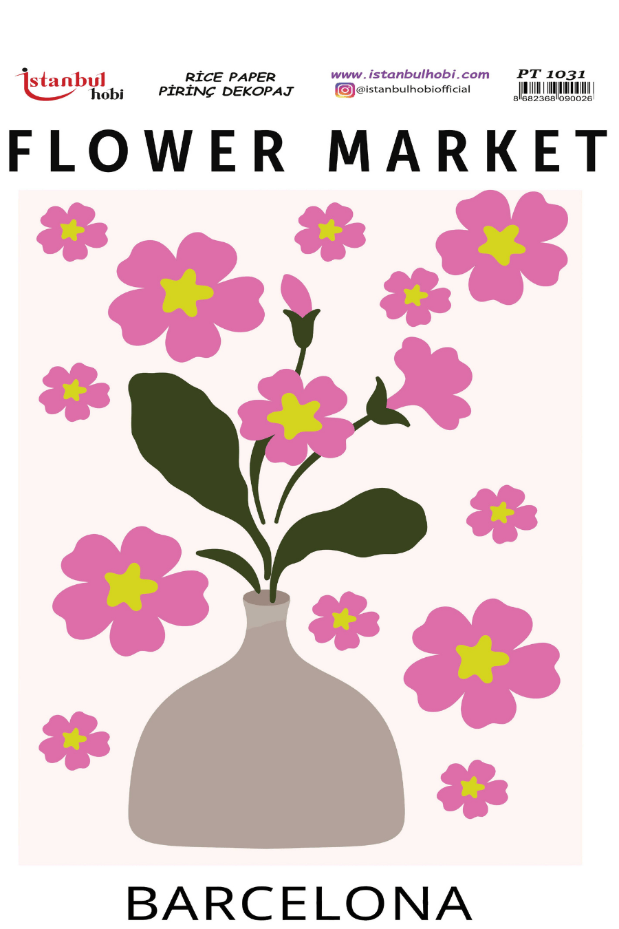 Pirinç Dekopaj Flowers Market Desen Serisi PT-1031