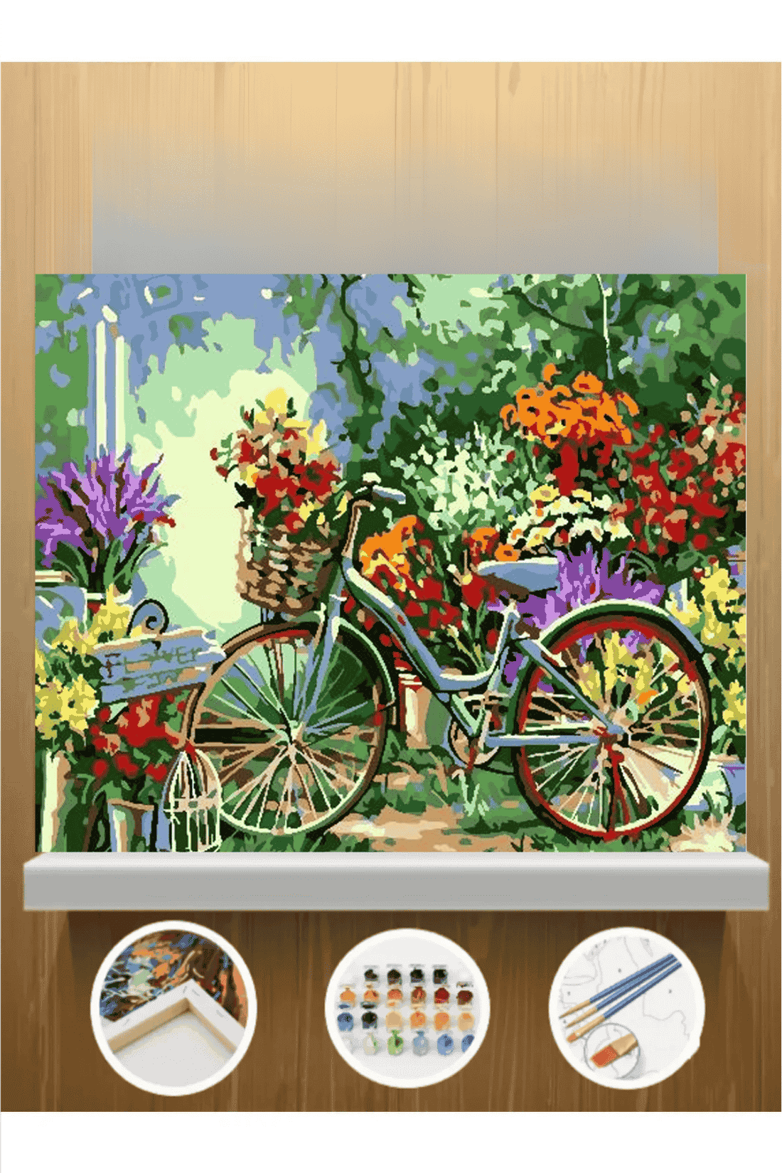 Bisiklet Sayılarla Boyama Seti 30*40cm