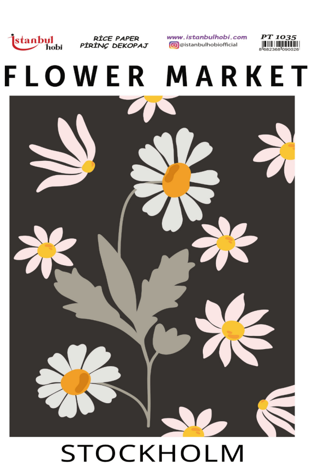 Pirinç Dekopaj Flowers Market Desen Serisi PT-1035