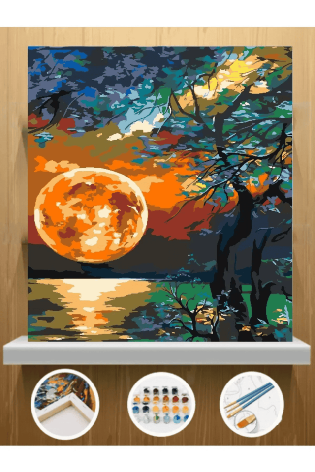 Gün Batımı Sayılarla Boyama Seti 30*40cm