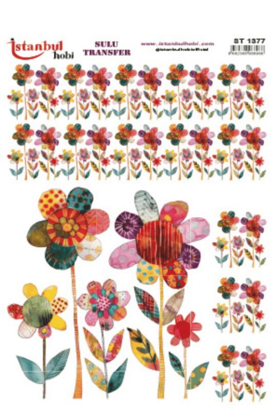 Sulu Transfer Patchwork Desen Seri ST1377