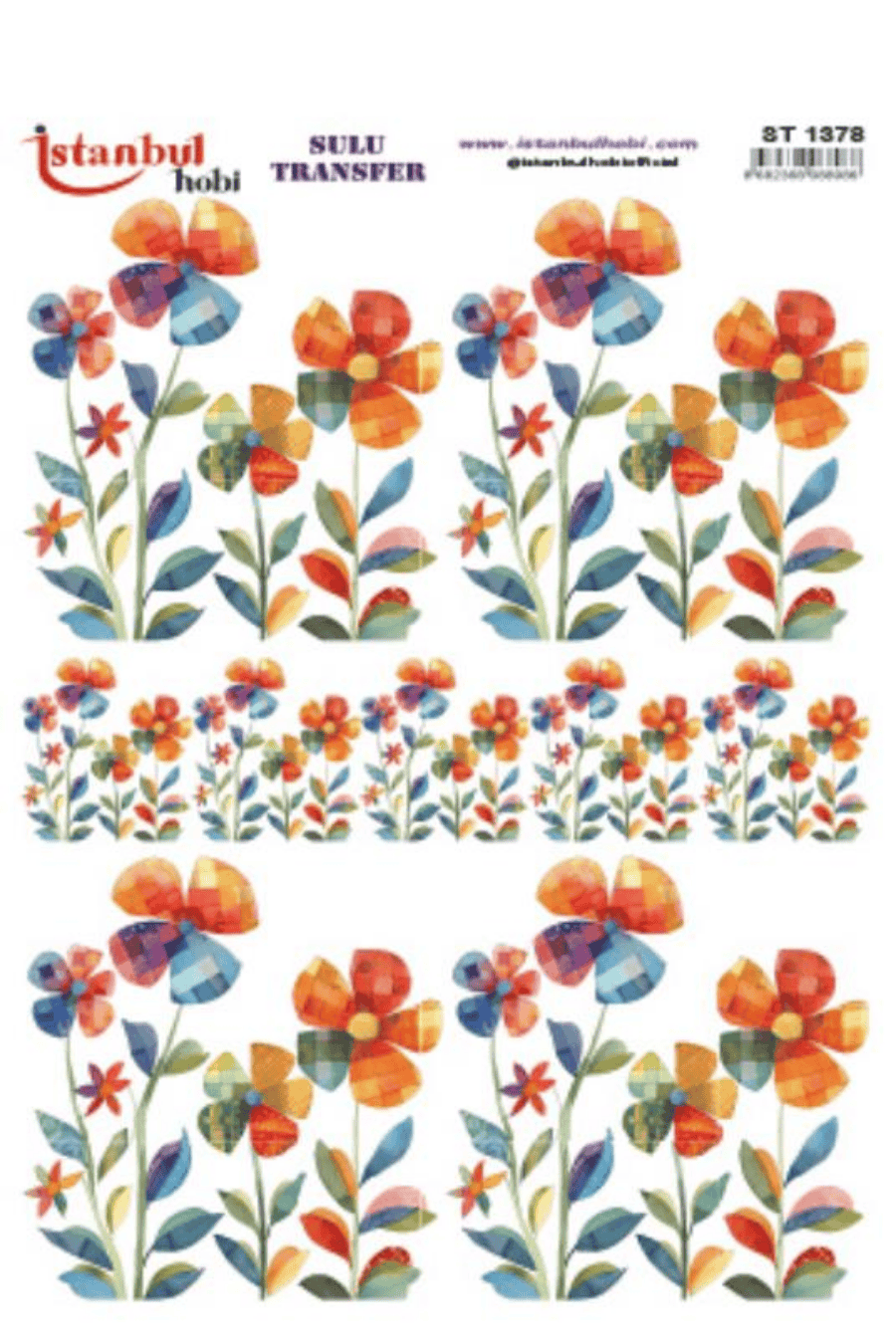Sulu Transfer Patchwork Desen Seri ST1378