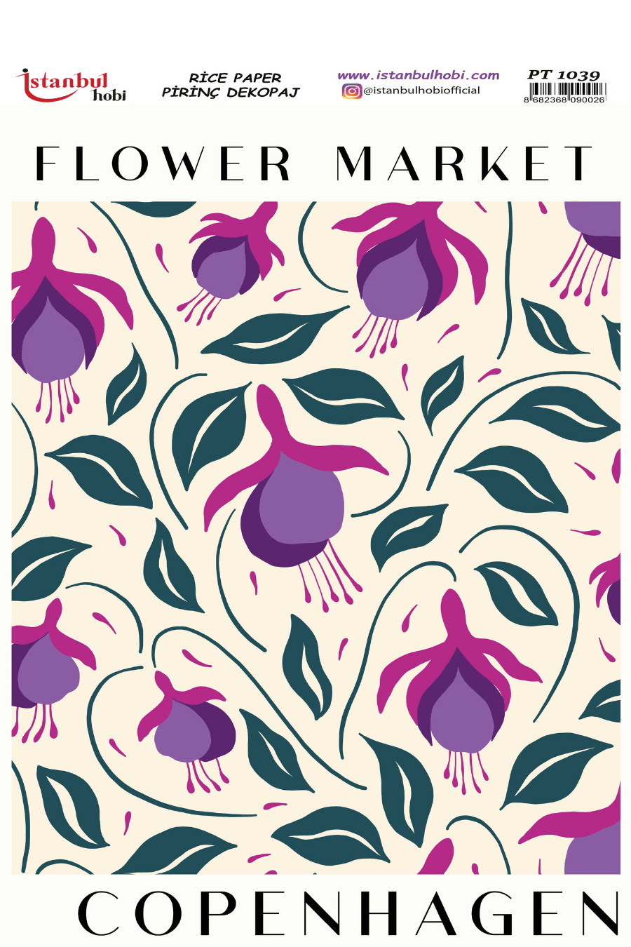 Pirinç Dekopaj Flowers Market Desen Serisi PT-1039
