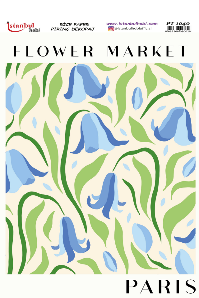 Pirinç Dekopaj Flowers Market Desen Serisi PT-1040