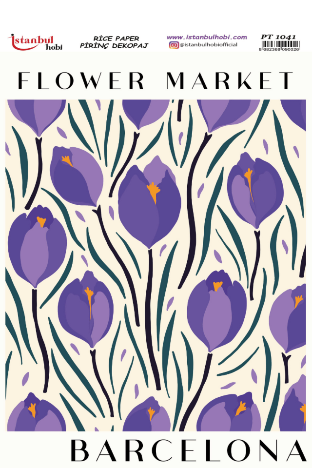 Pirinç Dekopaj Flowers Market Desen Serisi PT-1041