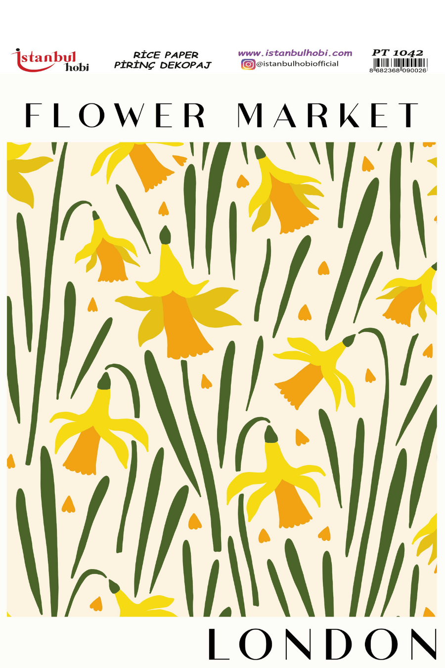 Pirinç Dekopaj Flowers Market Desen Serisi PT-1042