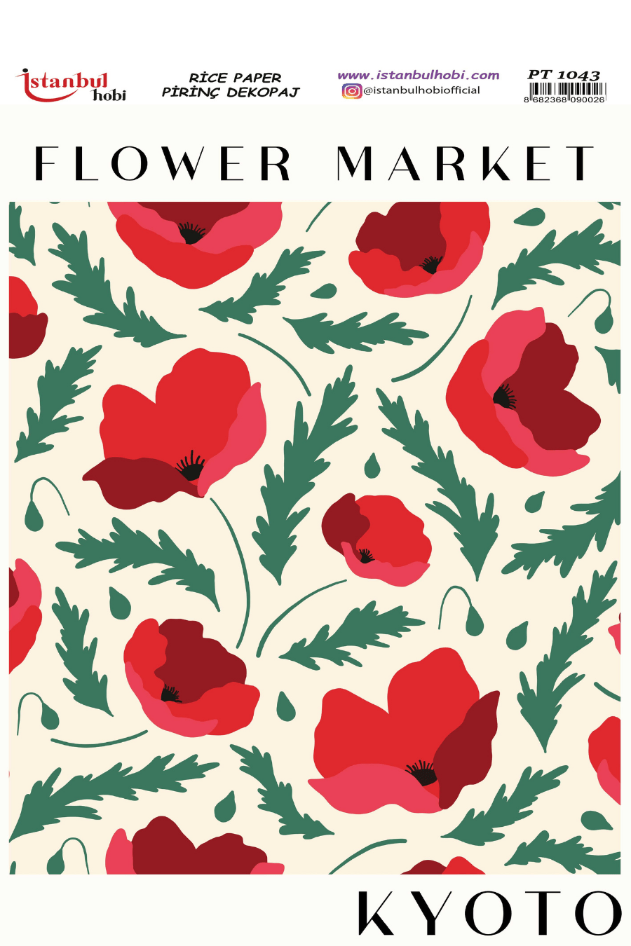 Pirinç Dekopaj Flowers Market Desen Serisi PT-1043