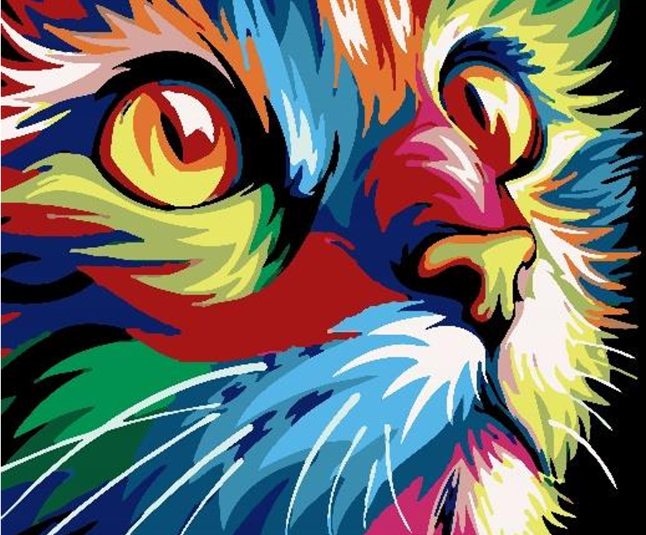 Renkli Kedi Sayılarla Boyama Seti 30*40cm