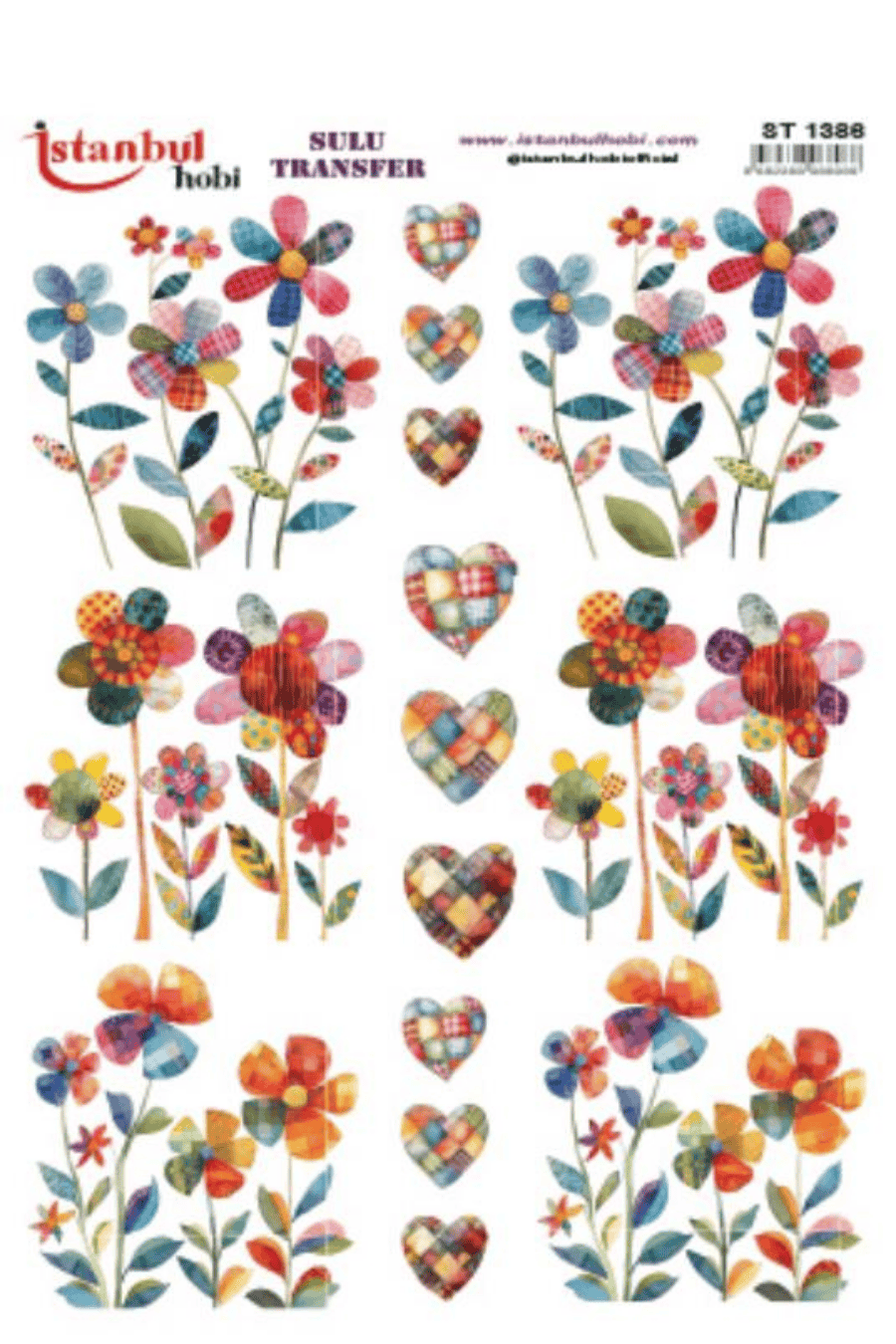 Sulu Transfer Patchwork Desen Seri ST1386