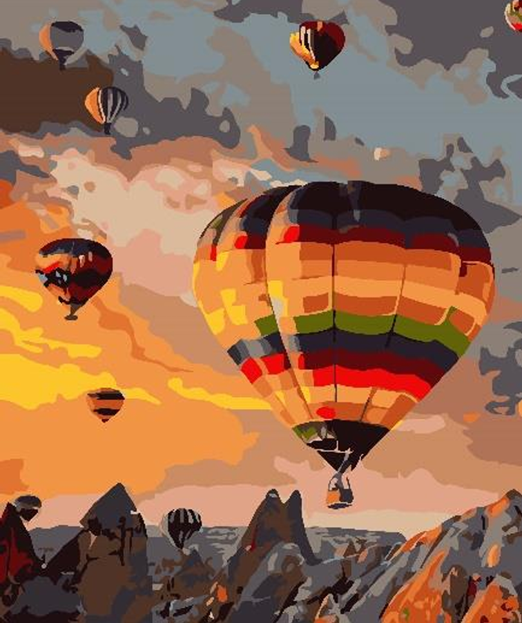 Kapadokya Balon Sayılarla Boyama Seti 30*40cm