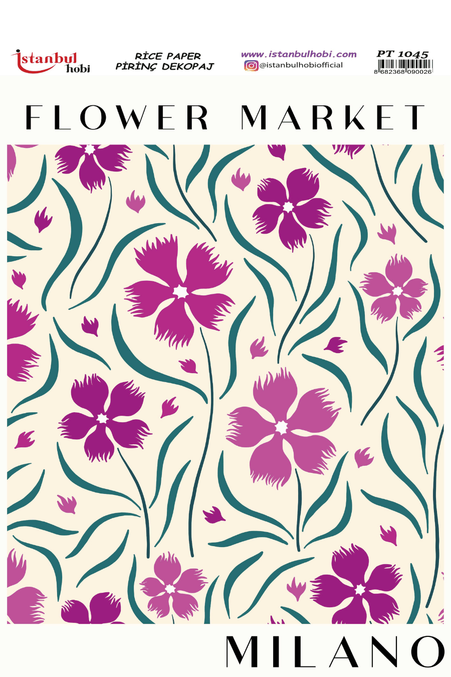 Pirinç Dekopaj Flowers Market Desen Serisi PT-1045