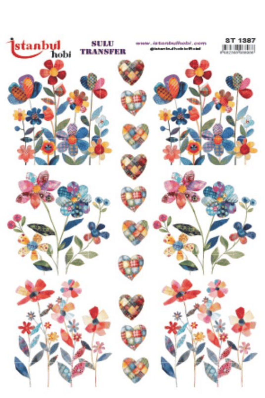 Sulu Transfer Patchwork Desen Seri ST1387