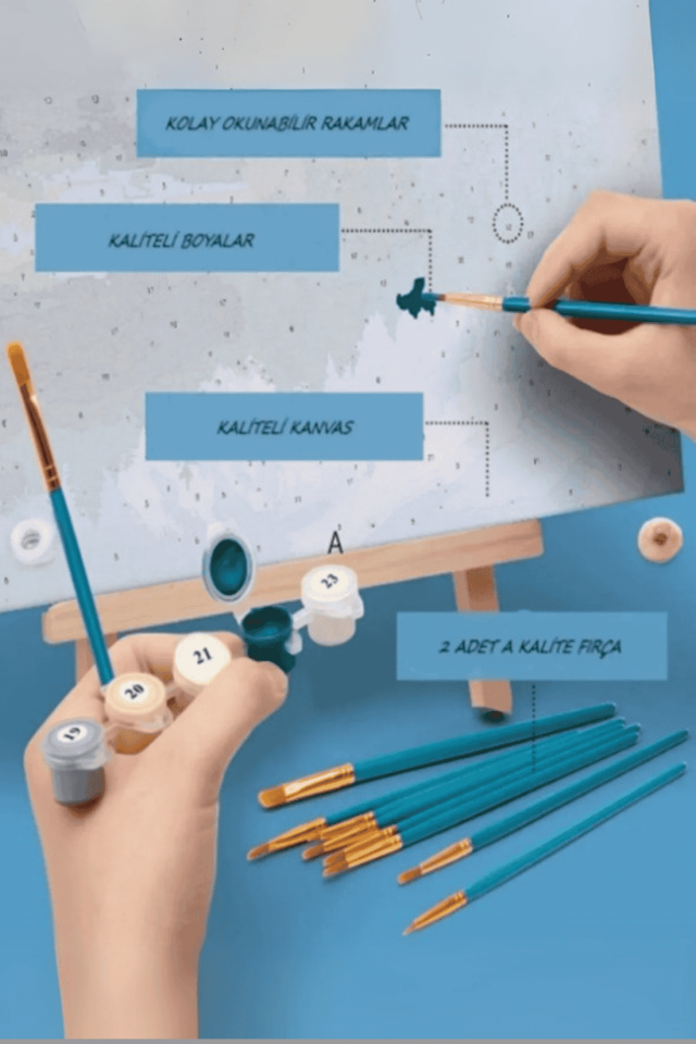 Galata Kulesi Sayılarla Boyama Seti 30*40cm