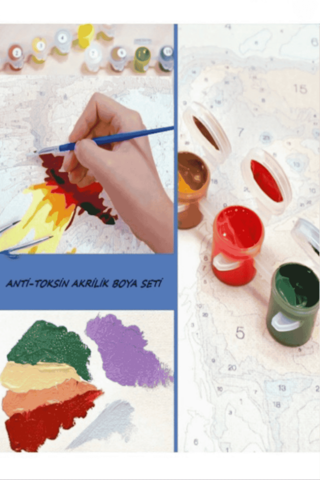 Galata Kulesi Sayılarla Boyama Seti 30*40cm