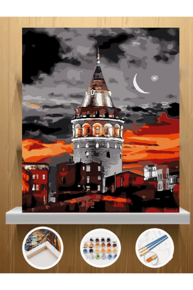 Galata Kulesi Sayılarla Boyama Seti 30*40cm