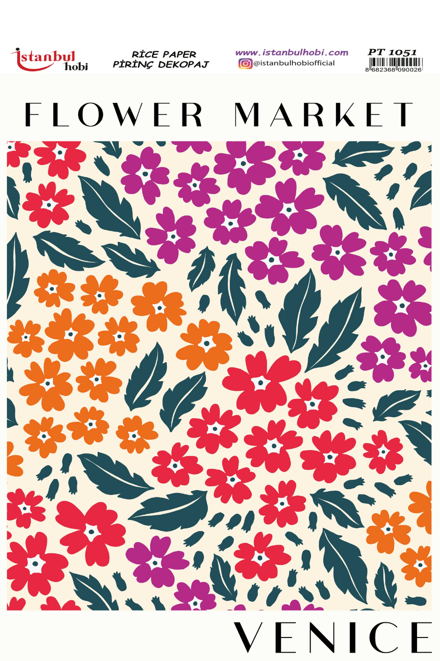 Pirinç Dekopaj Flowers Market Desen Serisi PT-1051