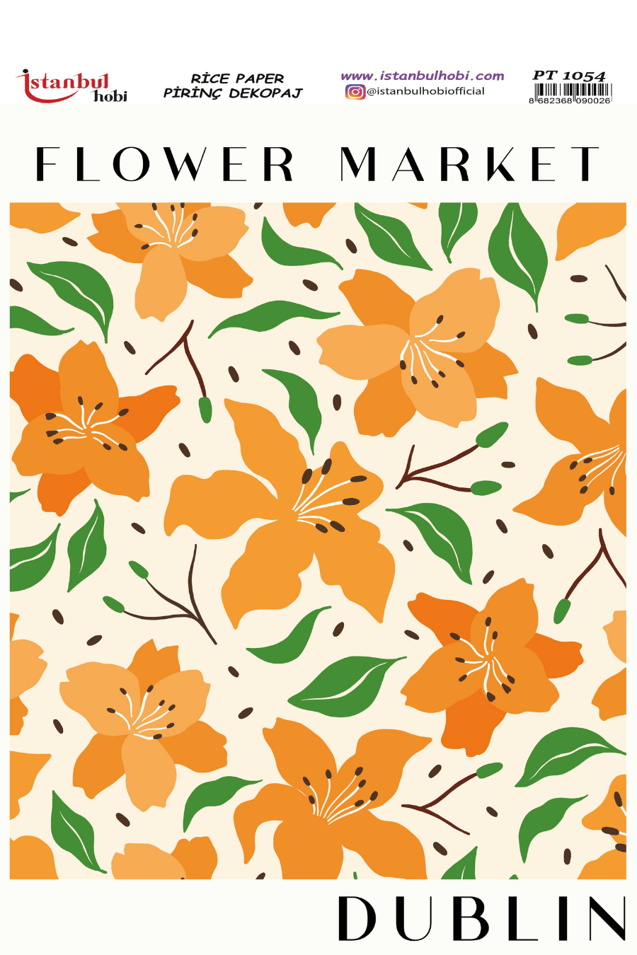 Pirinç Dekopaj Flowers Market Desen Serisi PT-1054