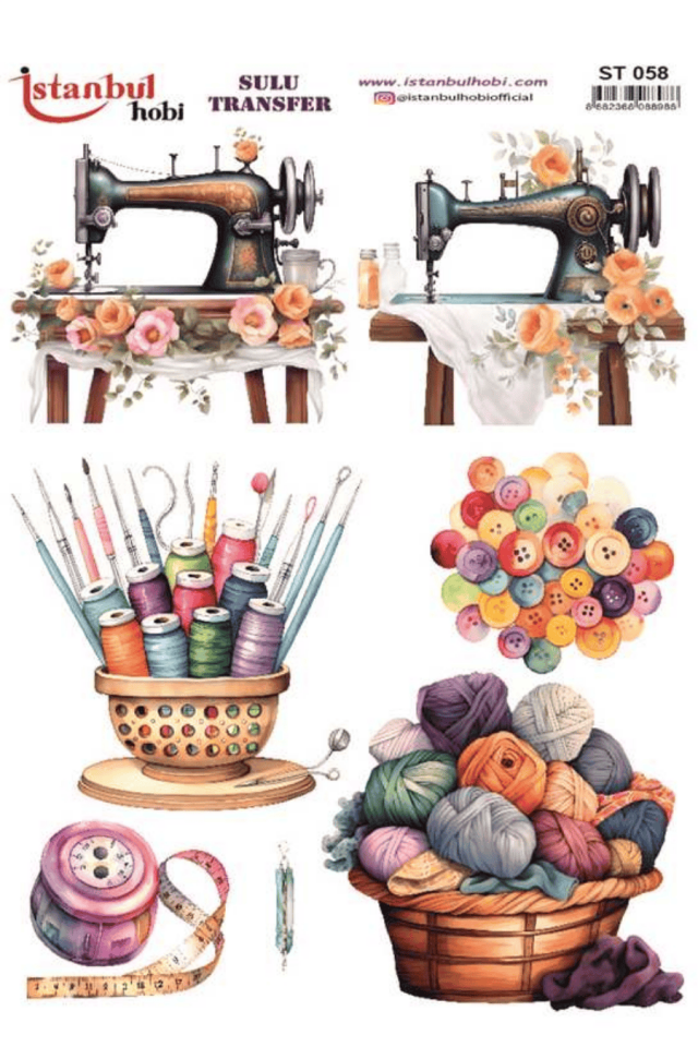 Sulu Transfer Dikiş Nakış Desenli Seri ST058