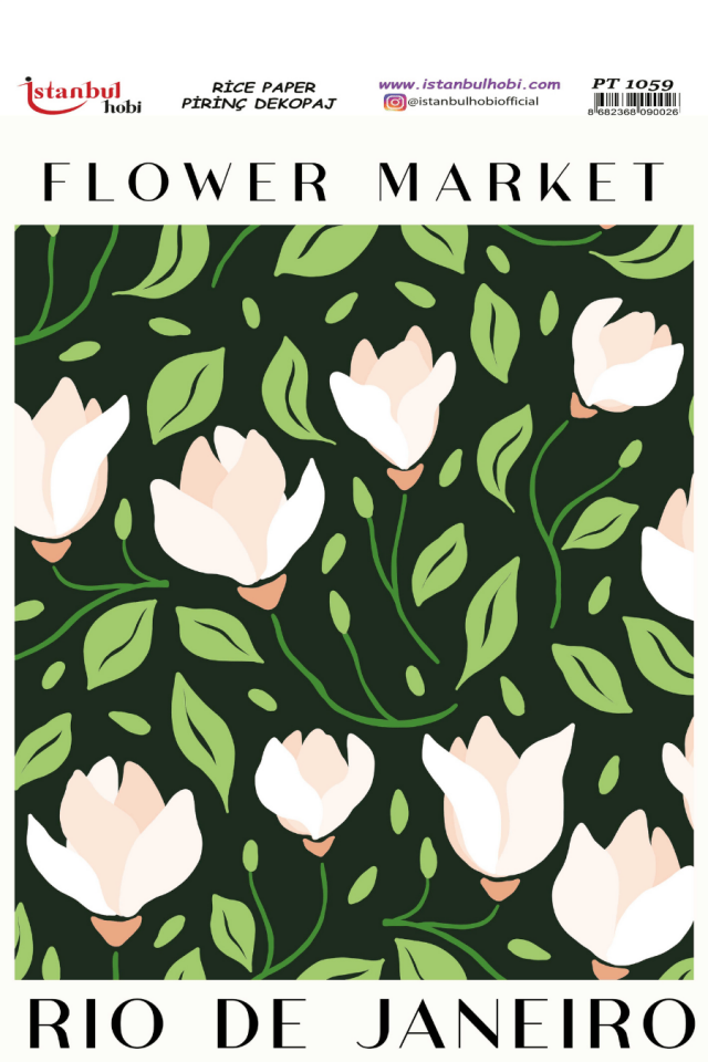 Pirinç Dekopaj Flowers Market Desen Serisi PT-1059
