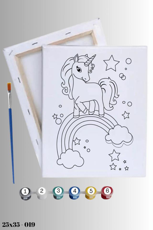 Gökkuşağı Unicorn Çocuklar İçin Boyama Seti