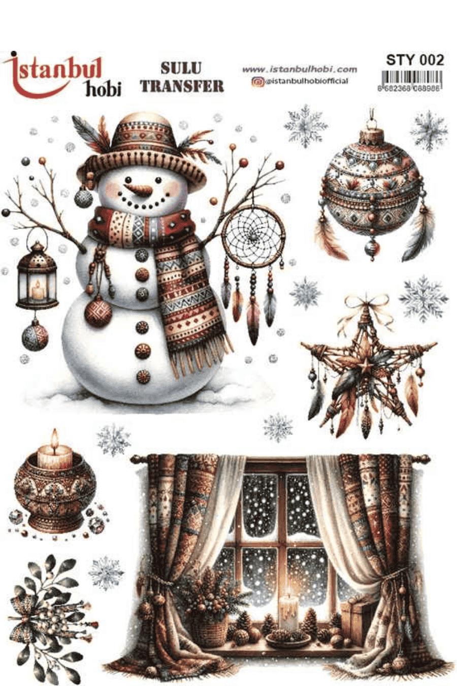 Sulu Transfer Yılbaşı Desen Seri STY002