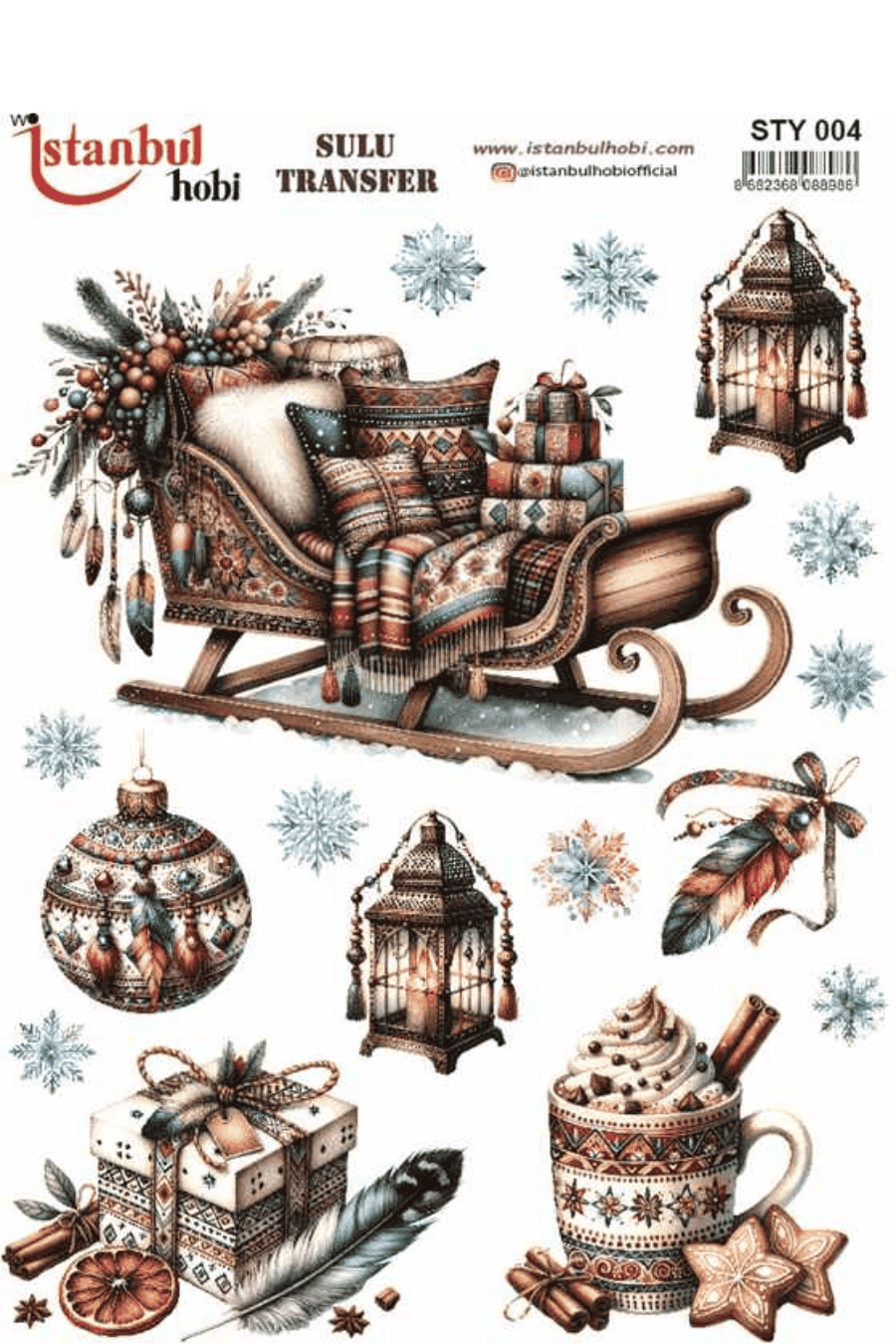 Sulu Transfer Yılbaşı Desen Seri STY004