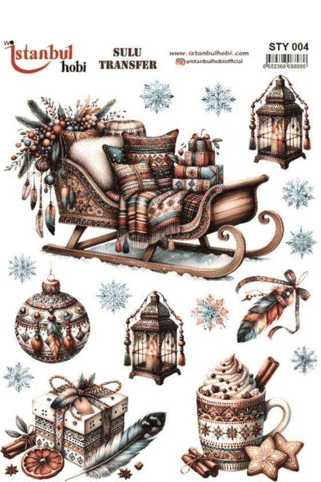 Sulu Transfer Yılbaşı Desen Seri STY004