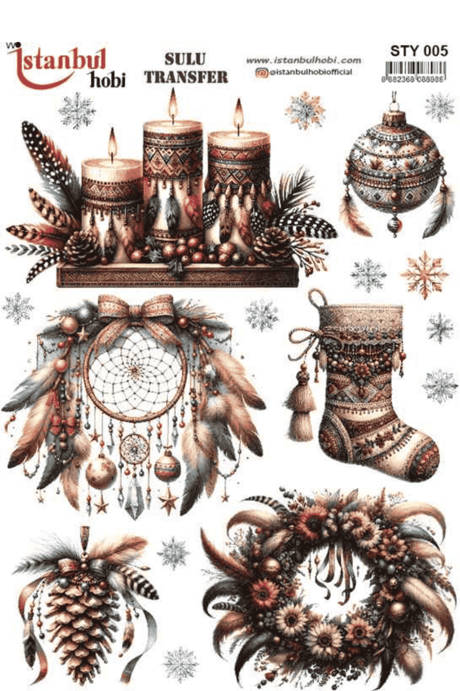 Sulu Transfer Yılbaşı Desen Seri STY005