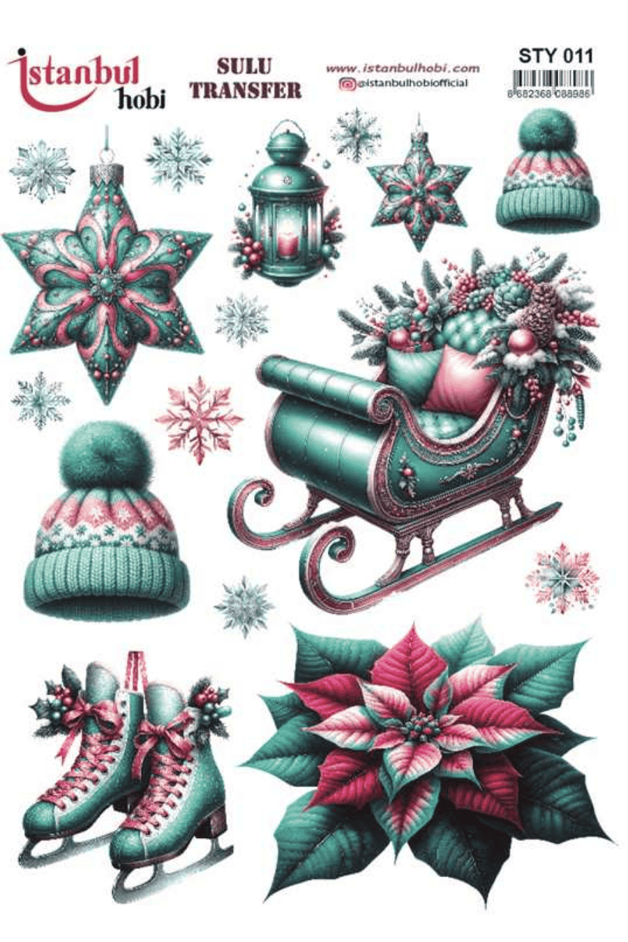 Sulu Transfer Yılbaşı Desen Seri STY011