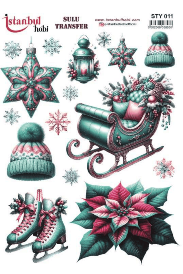 Sulu Transfer Yılbaşı Desen Seri STY011
