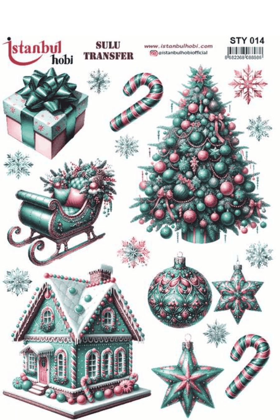 Sulu Transfer Yılbaşı Desen Seri STY014