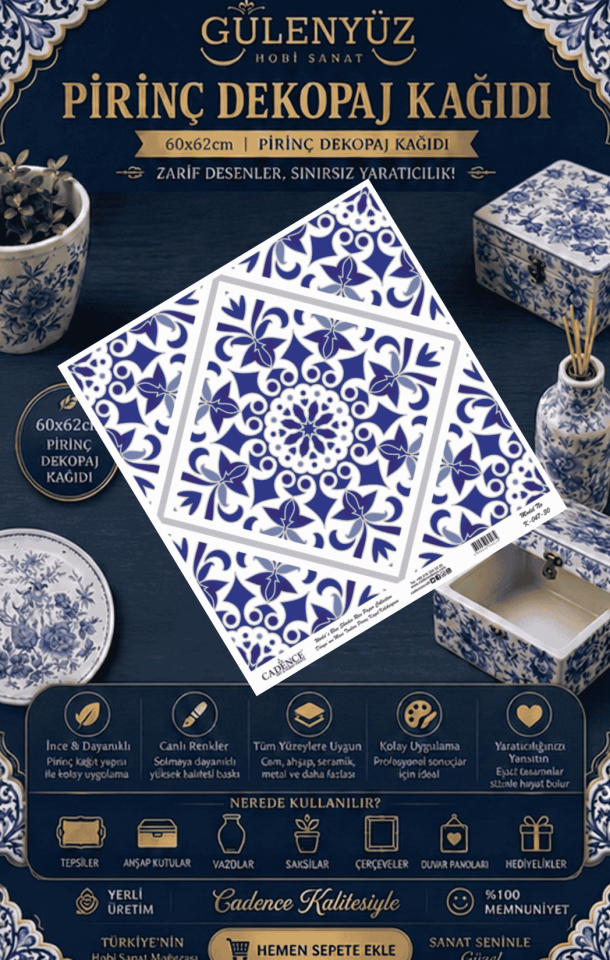 Model K-047 Dünyanın Mavi Tonları 60x62 Pirinç Dekopaj