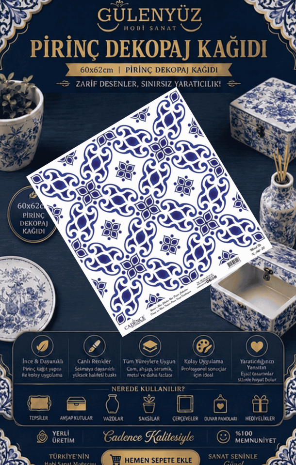 Model K-046 Dünyanın Mavi Tonları 60x62 Pirinç Dekopaj