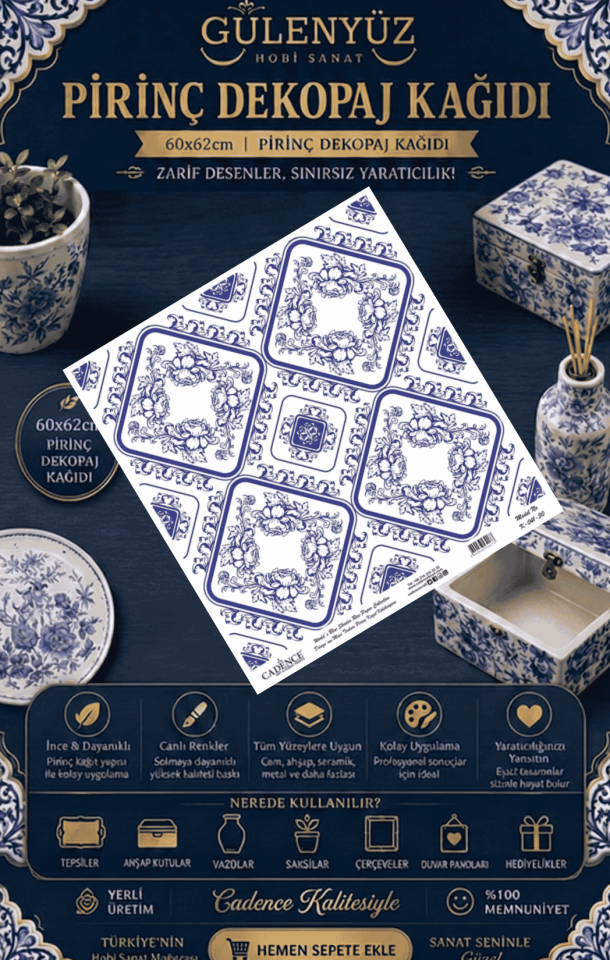 Model K-041 Dünyanın Mavi Tonları 60x62 Pirinç Dekopaj